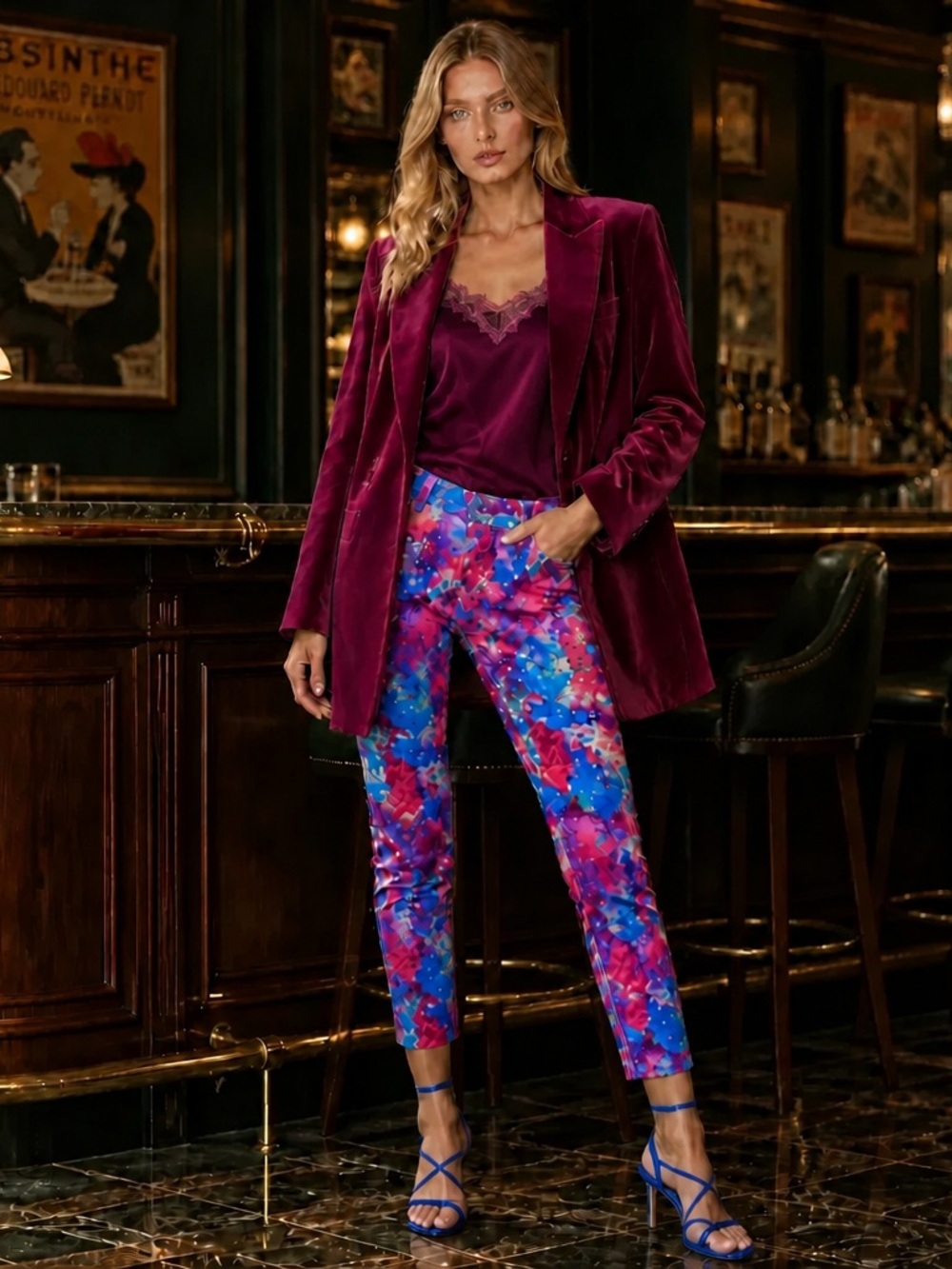 Alice + Olivia Abstract Watercolor Jeans Multicolor 11178-867